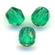 Fire Polished faceted round beads 2mm Emerald x50