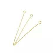 Eye pins 38x0.80 mm - fine Gold plated x 25