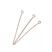 Eye pins 38x0.80 mm - Rose Gold Tone x 25