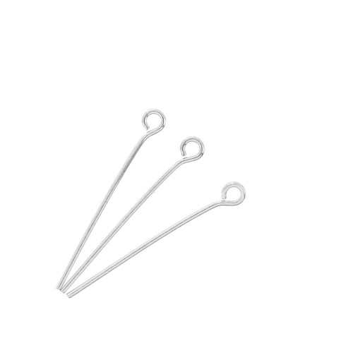 Eye pins 25x0.70 mm - Fine silver plating x 25