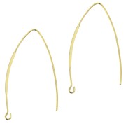 Earwires to decorate 42 mm - fine Gold plated x2|raw }}