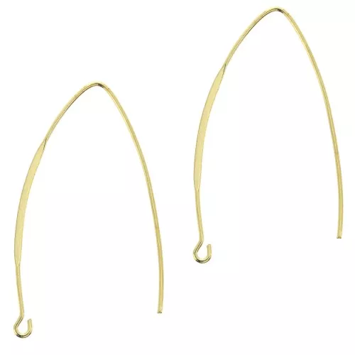 Earwires to decorate 42 mm - fine Gold plated x2