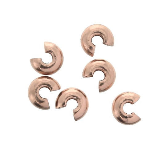 Crimp covers 4 mm - Rose Gold Tone x50