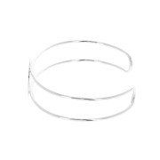 Bracelet base with pad for 20 mm flat back cabochon - Fine silver plating x1