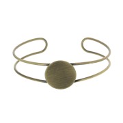 Bracelet base with pad for 20 mm flat back cabochon - Bronze Tone x1