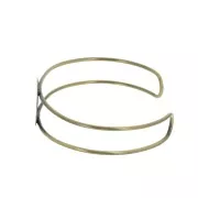Bracelet base with pad for 20 mm flat back cabochon - Bronze Tone x1