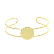 Bracelet base with pad for 20 mm flat back cabochon - Fine Gold Plated x1|raw }}