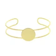 Bracelet base with pad for 20 mm flat back cabochon - Fine Gold Plated x1