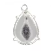 Pendant setting PureCrystal 4320 14x10 mm Silver tone