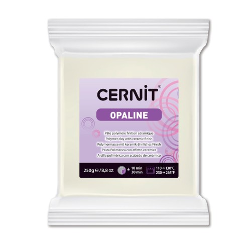 Cernit Polymer clay with ceramic finish - Opaline 250 gr White 010 x1