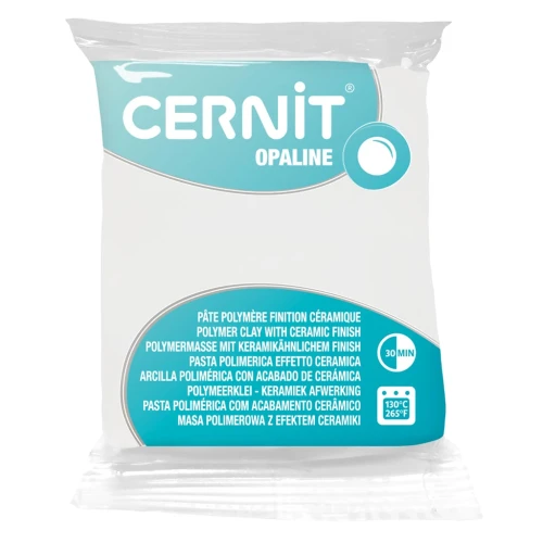 Cernit Polymer clay with ceramic finish - Opaline 56 gr White 010 x1