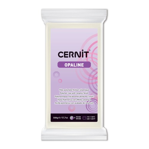Cernit Polymer clay with ceramic finish - Opaline 500 gr White 010 x1