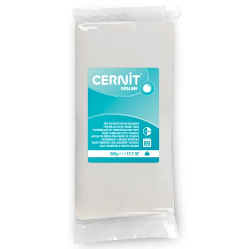 Cernit Polymer clay with ceramic finish - Opaline 500 gr White 010 x1