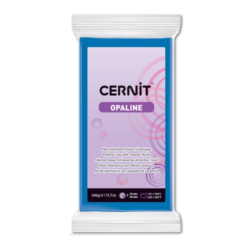 Cernit Polymer clay with ceramic finish - Opaline 500 gr Primary Blue 261 x1