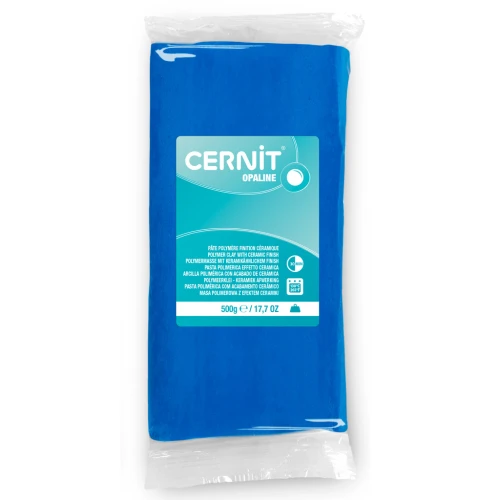 Cernit Polymer clay with ceramic finish - Opaline 500 gr Primary Blue 261 x1