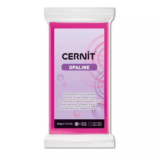 Cernit Polymer clay with ceramic finish - Opaline 500 gr Magenta 460 x1