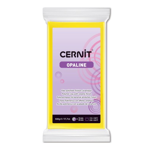 Cernit Polymer clay with ceramic finish - Opaline 500 gr Primary Yellow 717 x1