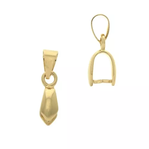 Loop bail 15 mm for DIY Jewelry creation - Fine Gold plated x5