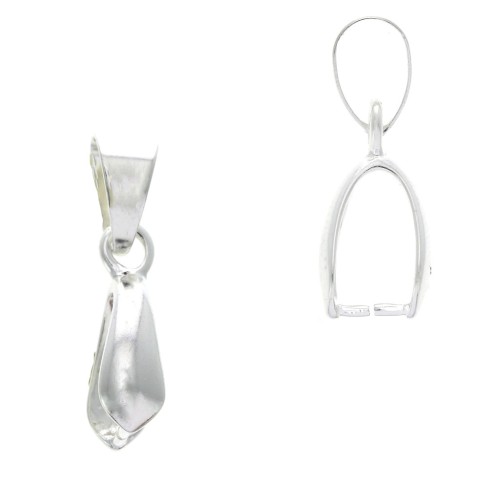 Loop bail 20 mm for DIY Jewelry creation - Fine silver plating x1