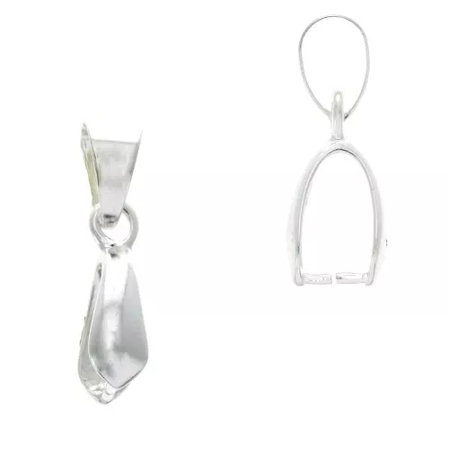 Loop bail 20 mm for DIY Jewelry creation - Fine silver plating x1