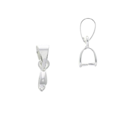 Loop bail 12 mm for DIY Jewelry creation - Fine silver plating x5