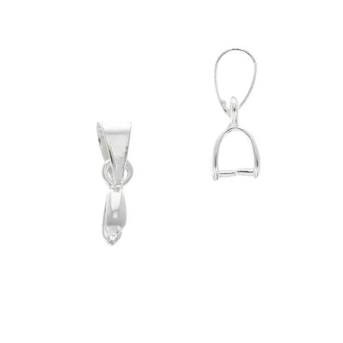 Loop bail 12 mm for DIY Jewelry creation - Fine silver plating x5