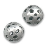 Filigreed metal ball 15mm silver tone x1|raw }}
