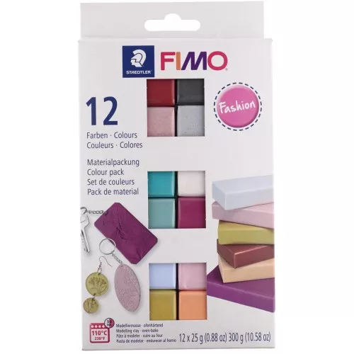 Fimo Soft and Fimo Effect Fashion Colour Pack 12 colours x1