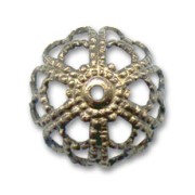 Filigreed saucers 14mm bronze tone x1