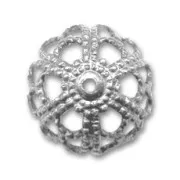 Filigreed saucers 14mm old silver tone x1