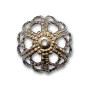 Filigreed saucers 12mm bronze tone x1