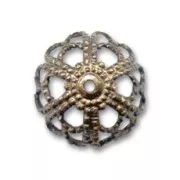 Filigreed saucers 12mm bronze tone x1