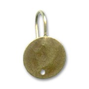 Fancy earwires with disc 12mm Bronze tone x2|raw }}