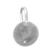 Fancy earwires with disc 12mm Old silver tone x2