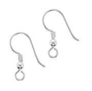 Balls earwires 18mm silver tone x6