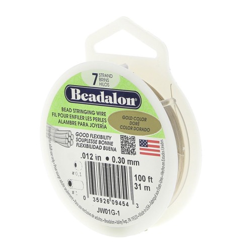 Beading wire 7 strand 0.30 mm Gold Tone x31 m