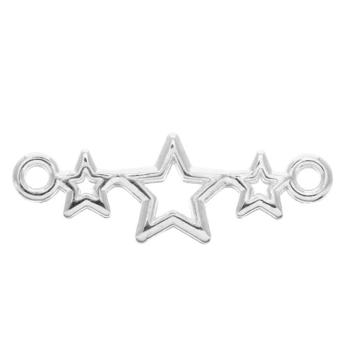Star-shaped Spacer 2 loops 25 mm - Antique Silver Plating x1