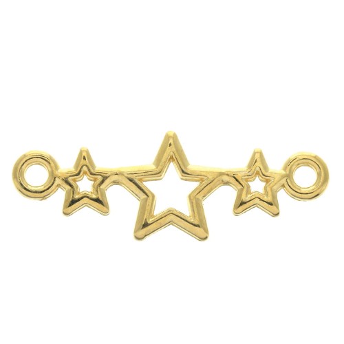 Star-shaped Spacer 2 loops 25 mm - fine Gold plated x1
