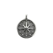 12 mm North Star pendant/charm - Antique Silver Plating x1|raw }}