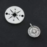12 mm North Star pendant/charm - Antique Silver Plating x1