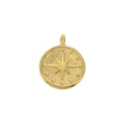 12 mm North Star pendant/charm - fine Gold plated x1|raw }}