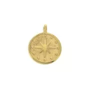 12 mm North Star pendant/charm - fine Gold plated x1