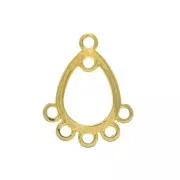 7-holes drop spacer to decorate 16X12 mm fine Gold plated x1