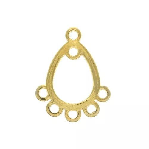 7-holes drop spacer to decorate 16X12 mm fine Gold plated x1