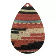 Drop 36x24 mm steel sequin with an ethnic pattern - Gold Tone / Ethnic x1