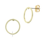 Round earstuds with a loop to decorate 14 mm fine Gold Tone x2|raw }}