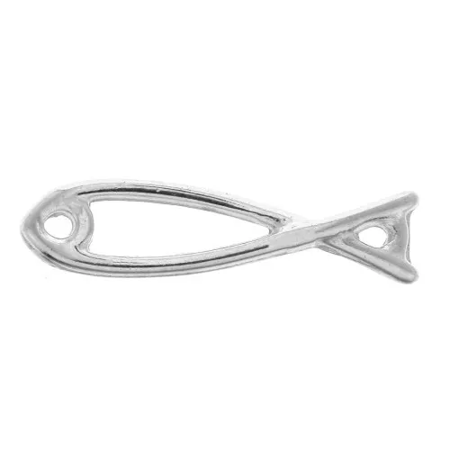 Zamac fish spacer 2 holes 24 mm - Antique Silver Plating x1