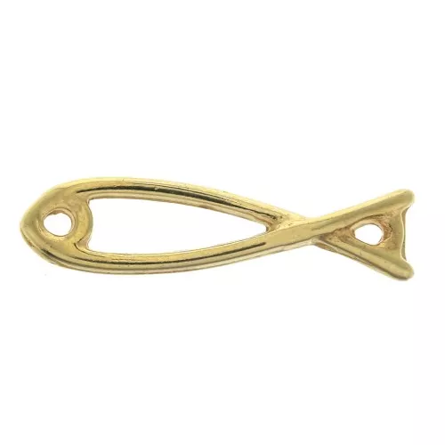 Zamac fish spacer 2 holes 24 mm 24 mm - fine Gold plated x1