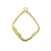 Rhombus design pendant 27x21 mm for DIY jewelry creation - fine Gold plated x1