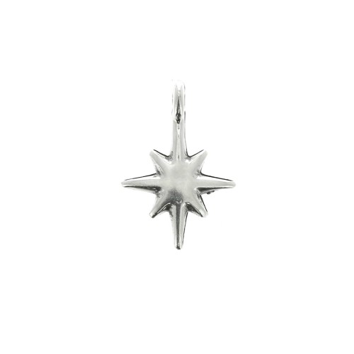North Star pendant 14x10 mm for DIY jewelry creation -Antique Silver Plating x1